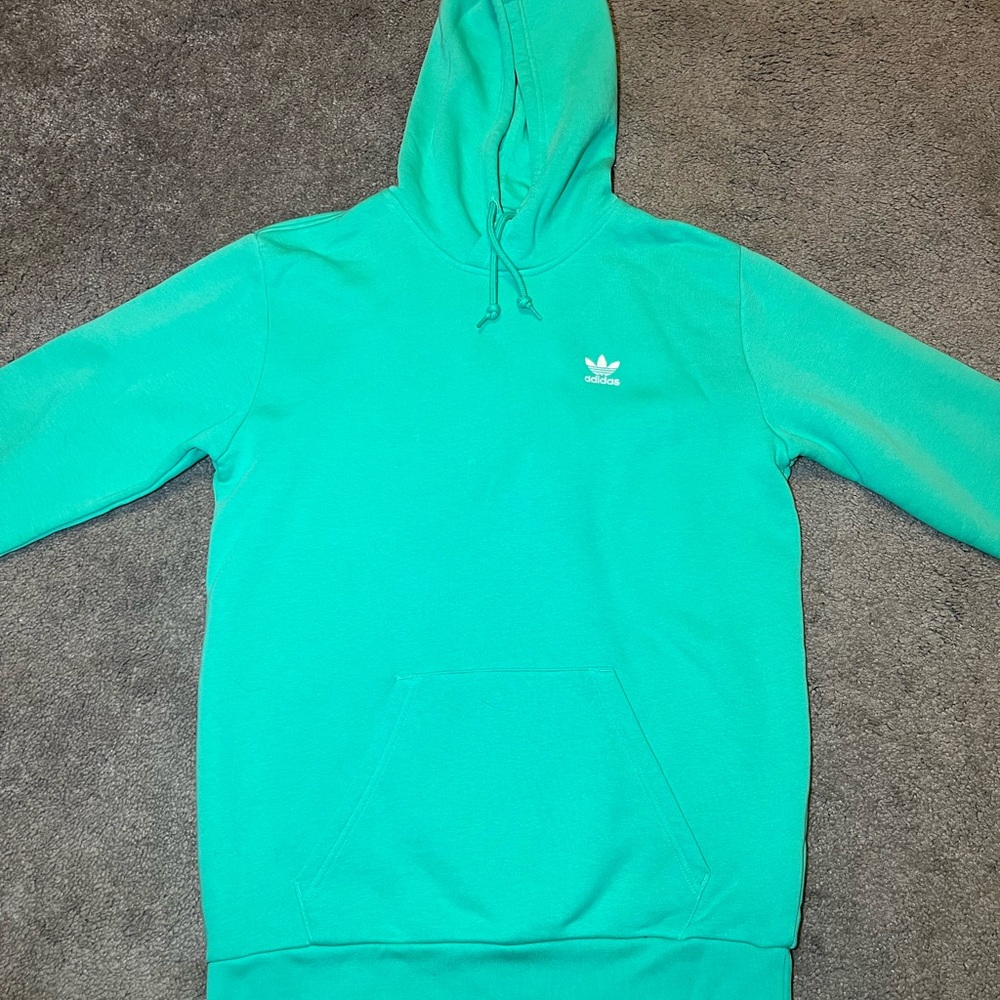 Adidas Green Pullover Sweater with Trefoil Logo